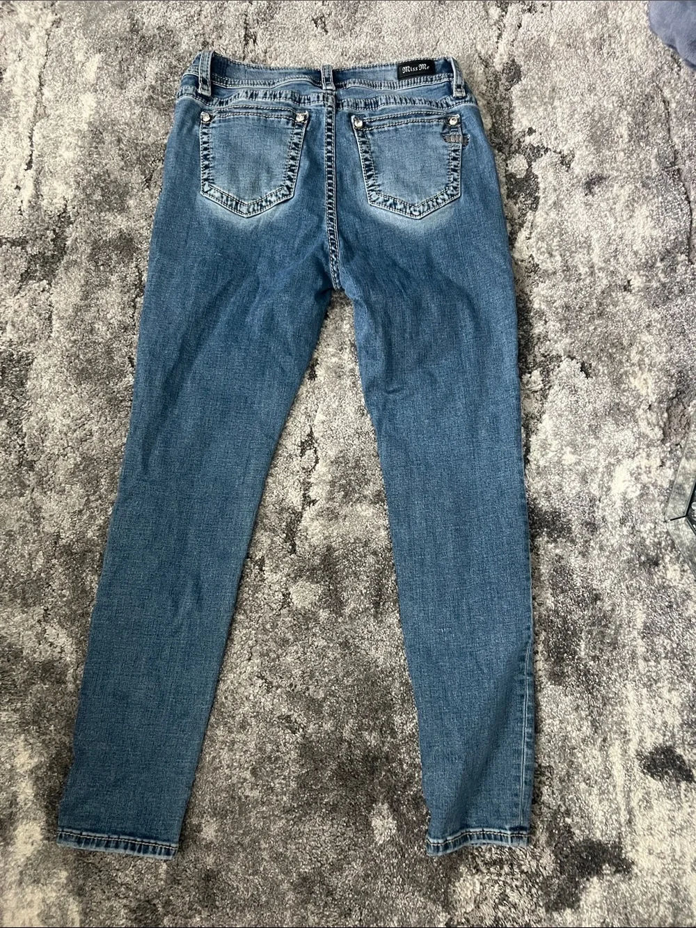 Miss Me Light-Mid Blue Size 32 Skinny Jeans - Picture 13 of 14